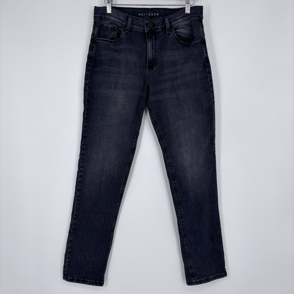 Mott & Bow‎ Boyfriend Jeans Women 29x30 Faded Black Denim Mid Rise Straight Leg